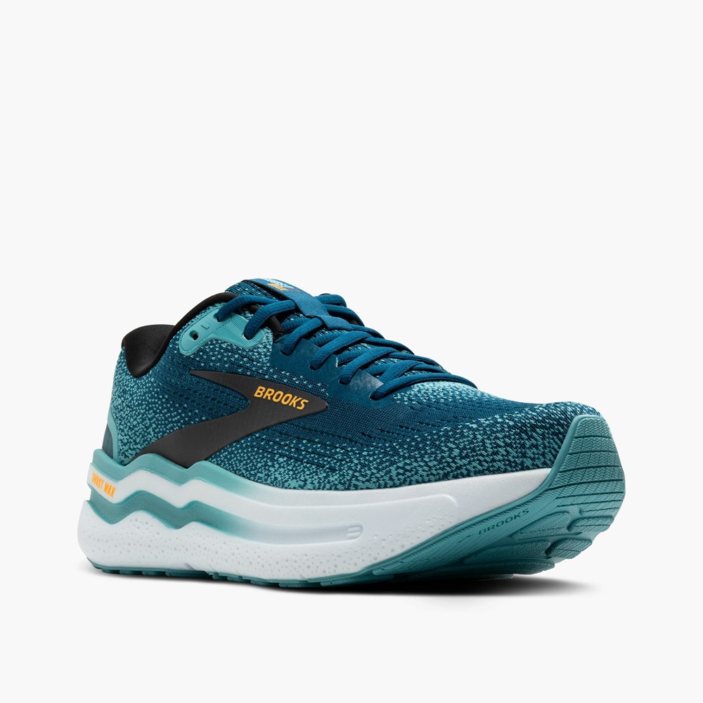 Chaussures Running Route Brooks Ghost Max 2 Bleu Turquoise Clair Orange Femme | DID-3083161